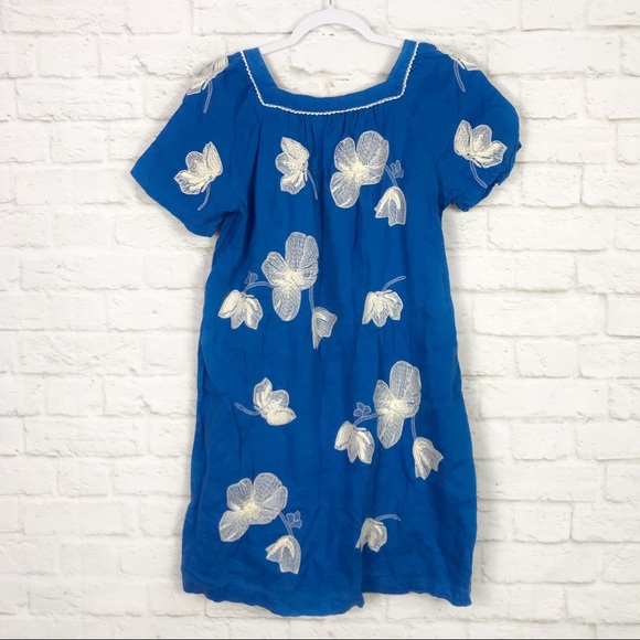 J. Crew Factory Linen Embroidered SquareNeck Dress - Picture 5 of 8